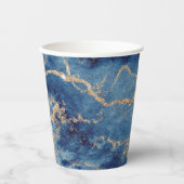 Paper Cups (236 ml) - Blue & Gold Pattern 紙コップ (正面)
