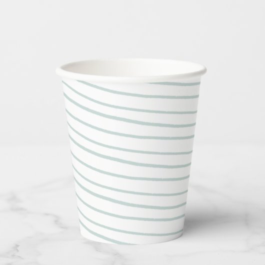 Paper Cups (236 ml) - Blue Stripes 紙コップ (正面)