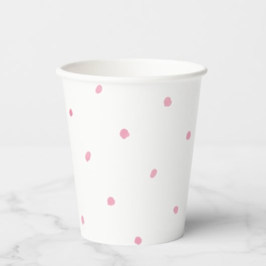Paper Cups (236 ml) - Pink Dots 紙コップ (正面)