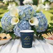 Paper Cups Navy Gold 80th Birthday Let's Celebrate 紙コップ