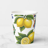 Paper Cups Set with Lemon Print – Mediterranean 紙コップ (裏面)