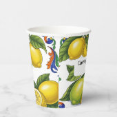Paper Cups Set with Lemon Print – Mediterranean 紙コップ (右)