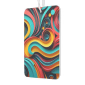 Paper Cut Wavesカラフル Artwork カーエアーフレッシュナー (左)