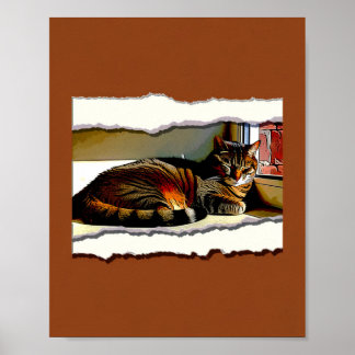 Paper Cutout Resting House Art Print ポスター