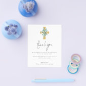 PAPER Eucalyptus Cross Christening Baptism Thanks チラシ (シングル)