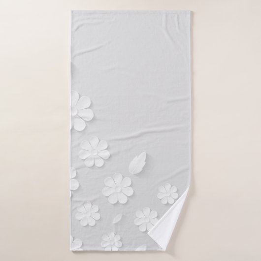 Paper flower background white バスタオル (バスタオル)