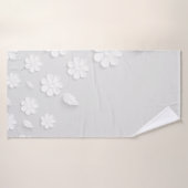 Paper flower background white バスタオル (バスタオル)