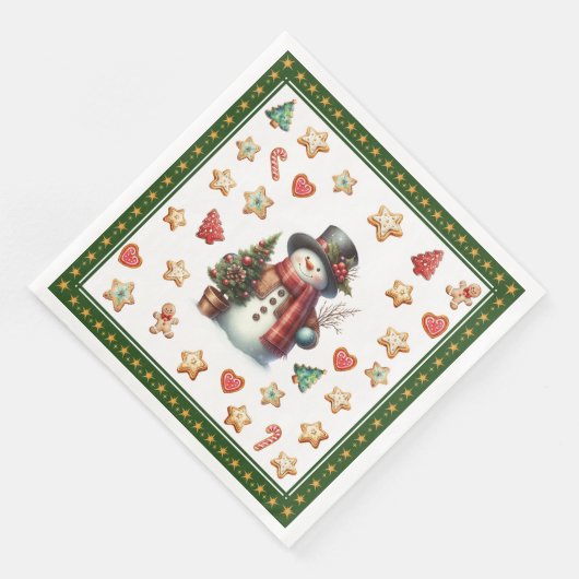 Paper Napkin Dinner Snowman and Christmas Cookies (コーナー)