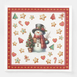 Paper Napkin Dinner Snowman and Christmas Cookies