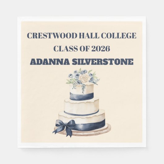 Paper Napkin-Editable Graduation Tableware Set スタンダードランチョンナプキン (正面)