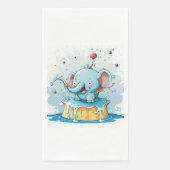 Paper Napkin Happy Baby Blue Elephant  (正面)
