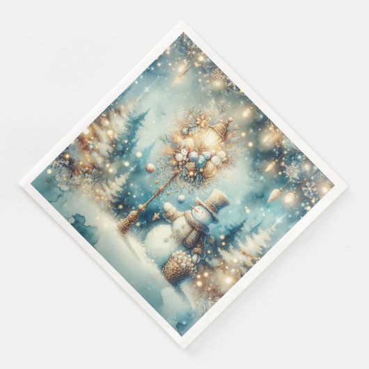 Paper Napkin-Vintage  Christmas Snowman (コーナー)