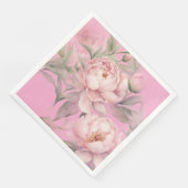 Paper Napkin with Pink Peonies (コーナー)