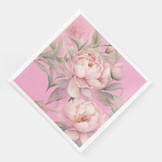 Paper Napkin with Pink Peonies (コーナー)