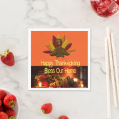 Paper Napkins Happy Thanksgiving Bless Our Home スタンダードカクテルナプキン (インサイチュ)