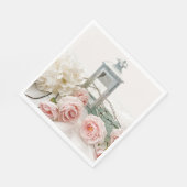 Paper Napkins: Lovely Pink Peonies and Roses Napki スタンダードランチョンナプキン (角)