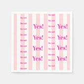 Paper Napkins Pink & White Stripe She said Yes! スタンダードカクテルナプキン (正面)