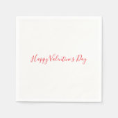 Paper Napkins White Happy Valentine's Day  スタンダードカクテルナプキン (正面)