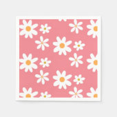 Paper napkins with daisies, Napkins with floral  スタンダードカクテルナプキン (正面)