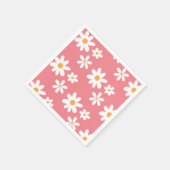 Paper napkins with daisies, Napkins with floral  スタンダードカクテルナプキン (角)