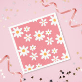 Paper napkins with daisies, Napkins with floral  スタンダードカクテルナプキン