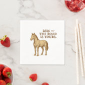 Paper Napkins with motivational text and horse スタンダードカクテルナプキン (インサイチュ)