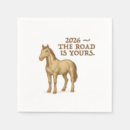 Paper Napkins with motivational text and horse スタンダードカクテルナプキン