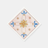 Paper napkins with pink delicate floral design スタンダードカクテルナプキン (角)