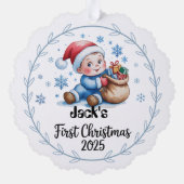 Paper Ornament-Baby Boy’s First Christmas Ornament オーナメントカード (裏面)