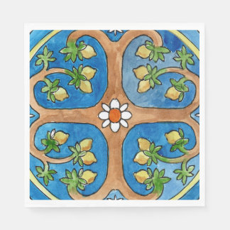 Paper party napkins with lemon tree design スタンダードランチョンナプキン