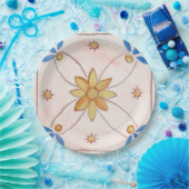 Paper party plate, 9 inch, with floral design. ペーパープレート (パーティー)