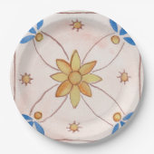 Paper party plate, 9 inch, with floral design. ペーパープレート (正面)