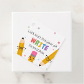 Paper Pencil Back to School Square フェイバータグ (インサイチュ)