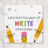 Paper Pencil Back to School Square フェイバータグ (正面)