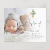 PAPER | Photo Eucalyptus Cross Baptism Invite チラシ (正面)