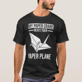 Paper Plane Paper Crane Origami Tシャツ (正面)