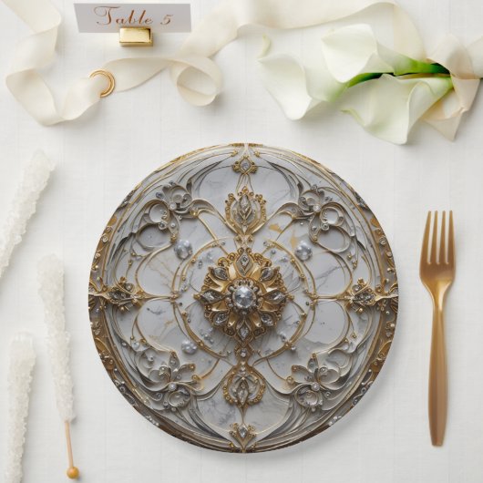 Paper Plate 9" Round ペーパープレート (ウェディング)