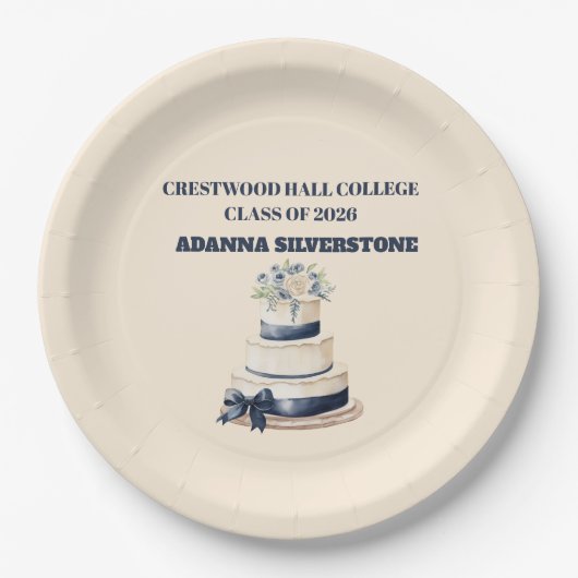 Paper Plate-Editable Graduation Party Plates ペーパープレート (正面)