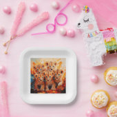 Paper Plate - Five Lion Cubs Artwork ペーパープレート (パーティー)