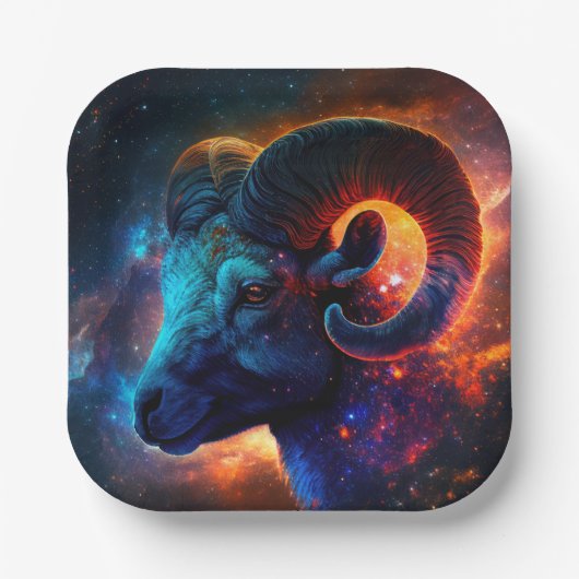 Paper Plate of Aries Zodiac Star Sign ペーパープレート (正面)