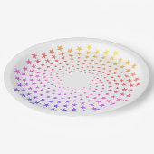 Paper Plate - Rainbow Colored Star Swirls ペーパープレート (アングル)