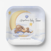 Paper Plate with a cute sleeping plush bunny. ペーパープレート (正面)