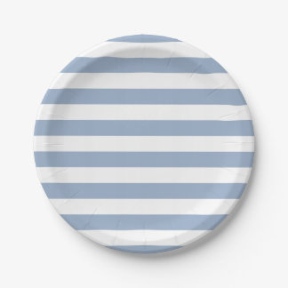 Paper Plates, Blue & White Stripe Birthday ペーパープレート