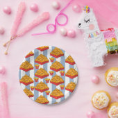 Paper Plates, Blue & White Stripe Chicken Nuggets ペーパープレート (パーティー)