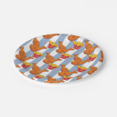 Paper Plates, Blue & White Stripe French Fries ペーパープレート (アングル)