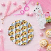 Paper Plates, Blue & White Stripe Tacos ペーパープレート (パーティー)