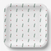 Paper Plates - Christmas Winter Floral Pattern ペーパープレート (正面)