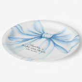  Paper Plates for baby shower with adorable bow. ペーパープレート (アングル)