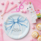 Paper Plates for baby shower with adorable bow. ペーパープレート (パーティー)