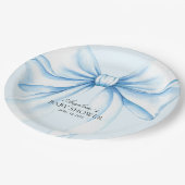 Paper Plates for baby shower with adorable bow. ペーパープレート (アングル)